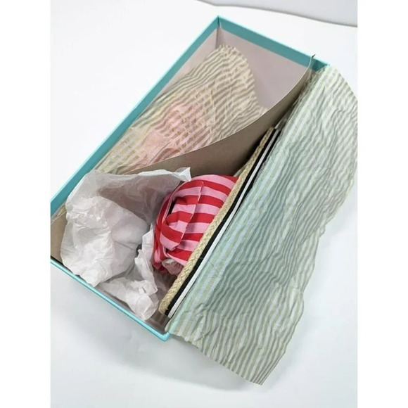 Kate Spade Women's Caliana Pink Red Striped Bow Flat Sandals Size 5.5 MSRP $138 - Picture 10 of 11